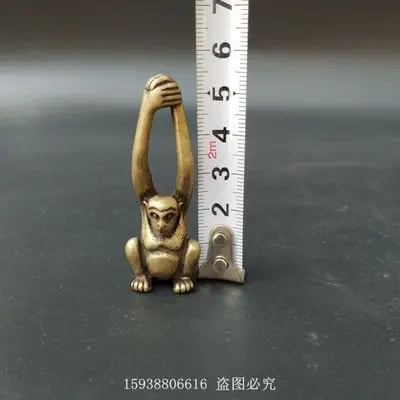 Изысканная имитация латуни твердый Зодиак обезьяна Гиббон кулон |