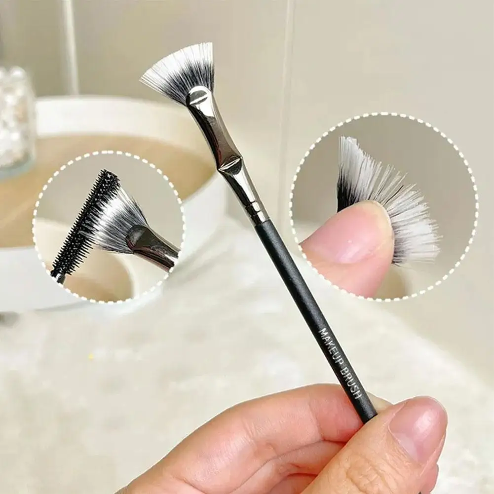 

Portable Folded Angled Fan-shaped Eyelash Brush Soft Brush Double Brush Mascara Fine Layer Makeup Head Smudge Tools Profess Z7C8