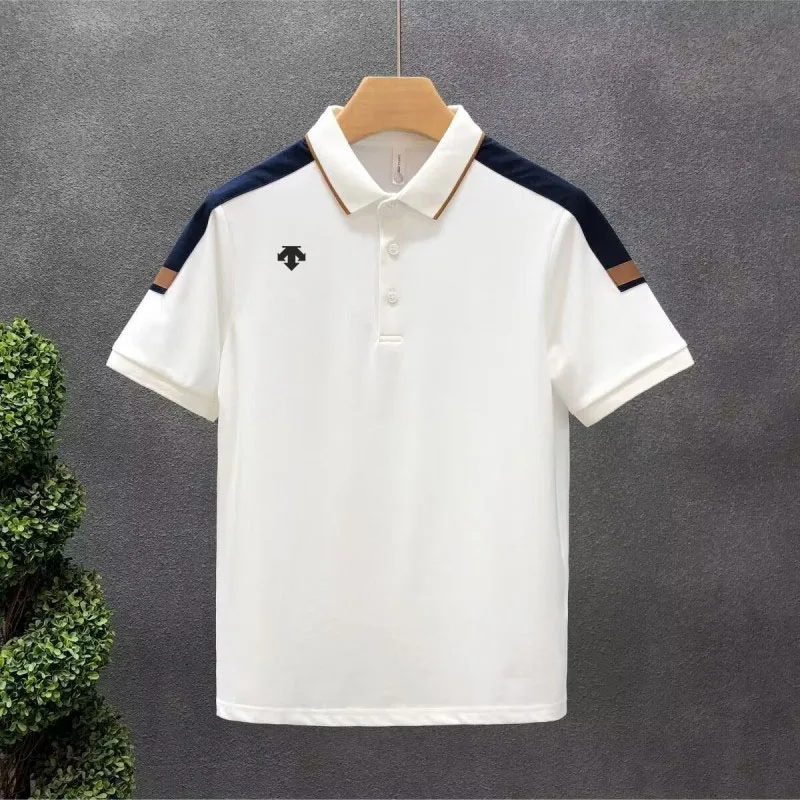POLO Neck Men's Golf Short Sleeve Shirt Fashion T-shirt Summer Golf Short Sleeve Golf Top Casual Business Style
