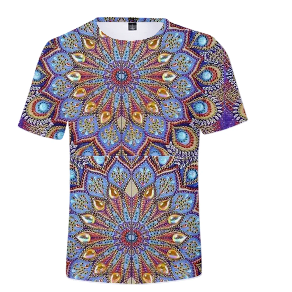 

2022 Factory Outlet LIANSHUO New Spring and Autumn Men's Fashion Trend Casual Sports Short Sleeve T-Shirt 3D Floral Print Top