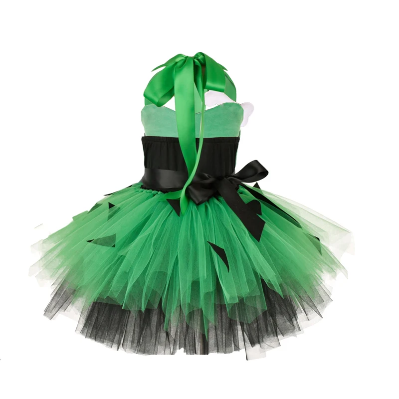 Kids Girl Halloween Cosplay Dress Backless Mesh Tutu Princess Dress Dance Party Costumes with Headband Birthday Gift