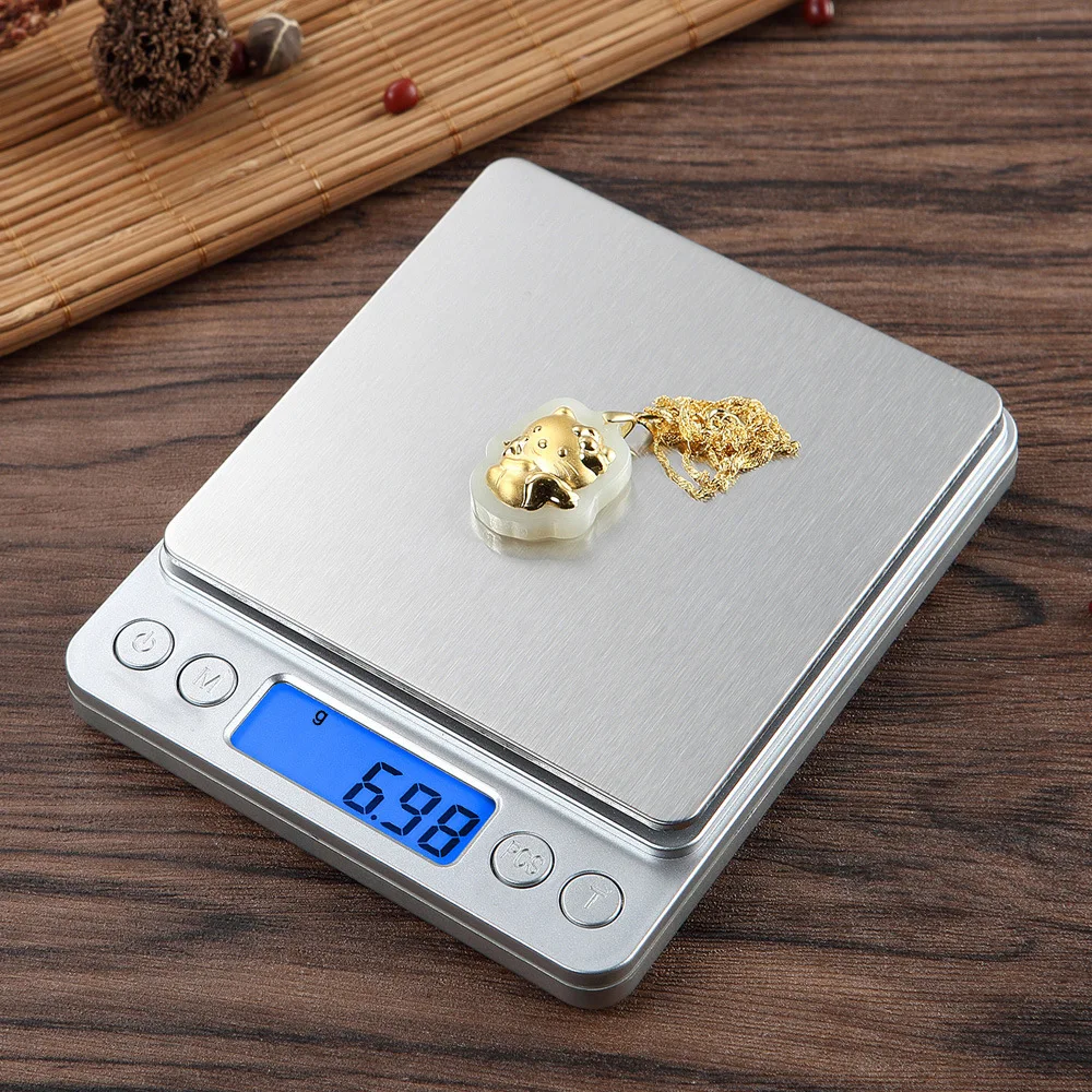 

0.01g Mini Electronic Pocket Weighing 500g Portable and Easy Storage Household Kitchen Scale 0.1g Palm Weighing Jewelry Scale