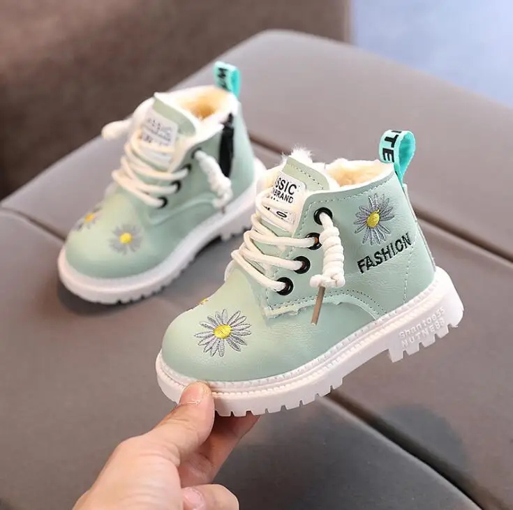 

Ботильоны детские из ПУ кожи, на шнуровке