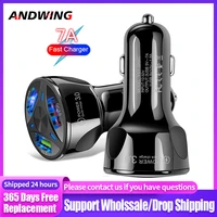 andwing 3 usb car charger original phones fast charging for iphone 11 12 13 pro samsung xiaomi redmi mobile phone car charger
