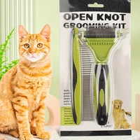 pet cat hair removal comb brush dog grooming shedding tools puppy hair shedding trimmer pet fur trimming dematting combs