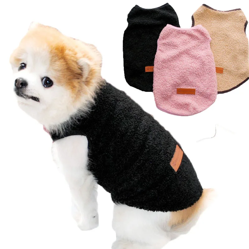 

Fleece Black Dog Hoodies Pet Clothes Sleeveless Vest Pets Clothing Dog Sweatshirt For Small Dogs Chihuahua Puppy Sweaters Shirts