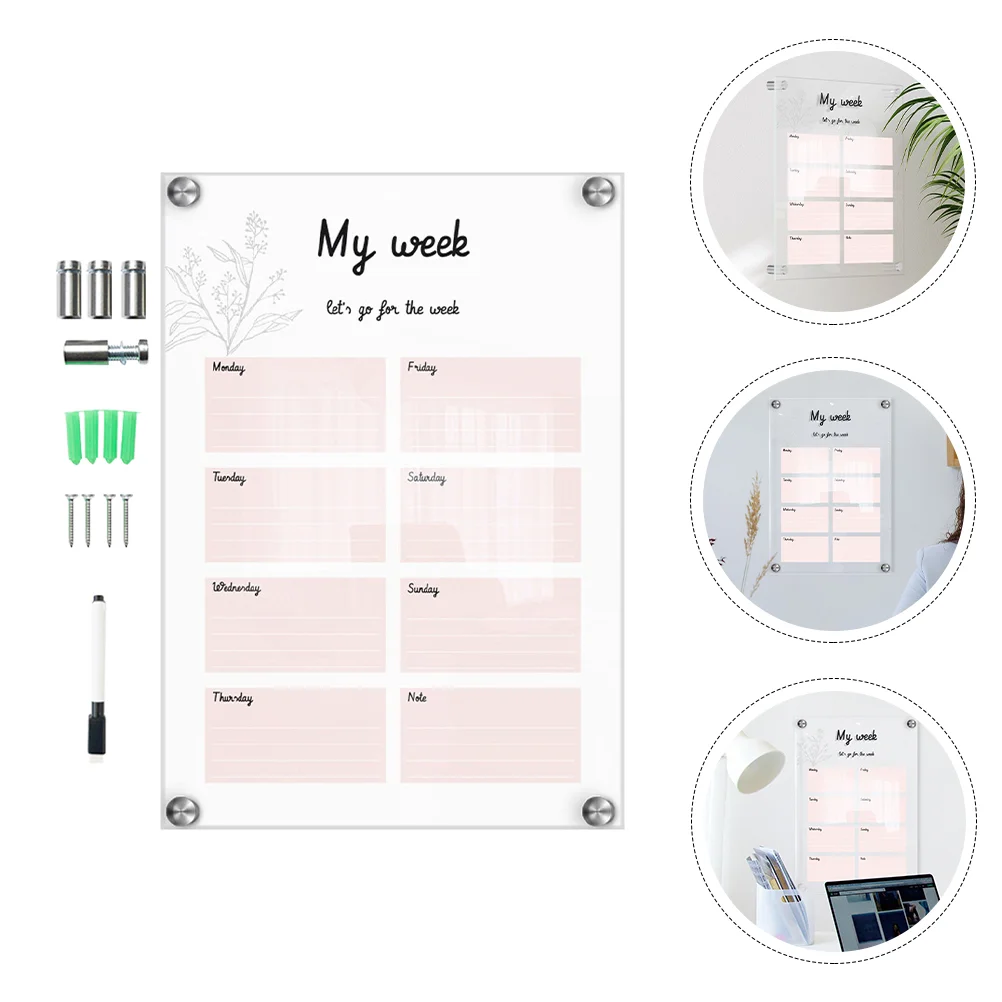 

Weekly Planner Board White Transparent Acrylic Whiteboards Writing Office Supplies Message Student Ward Blackboard Paintings