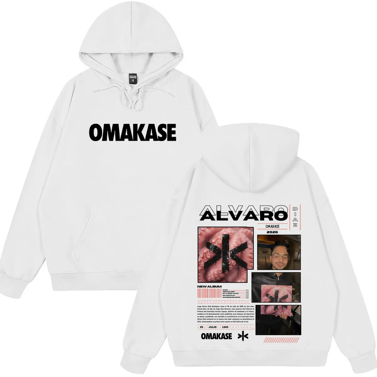 Фото Худи Alvaro Diaz Omakase Album 2026 Tour Merch для мужчин и женщин, высококачественный пуловер в стиле хип-хоп, зимняя толстовка с длинными рукавами, повседневная толстовка №2