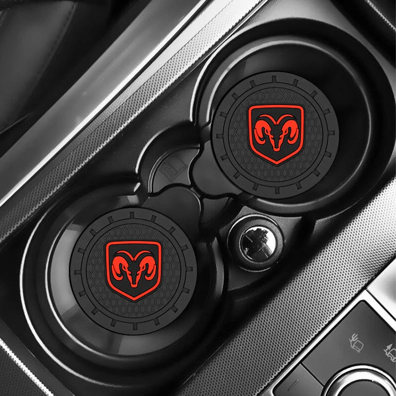 

Car Coaster Water Cup Slot Non-Slip Mat Silica Gel Pad Cup Holder Mat for Dodge Journey Caliber Challenger Charger Nitro Ram