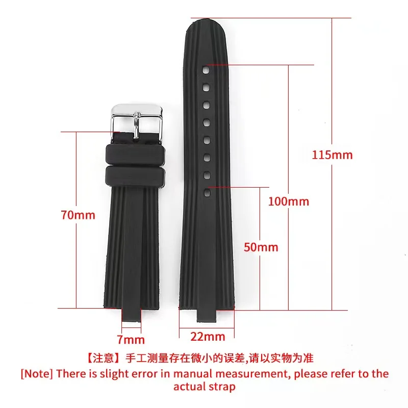 

Suitable series convex waterproof silicone polaroid watch with black accessories 22*7mm