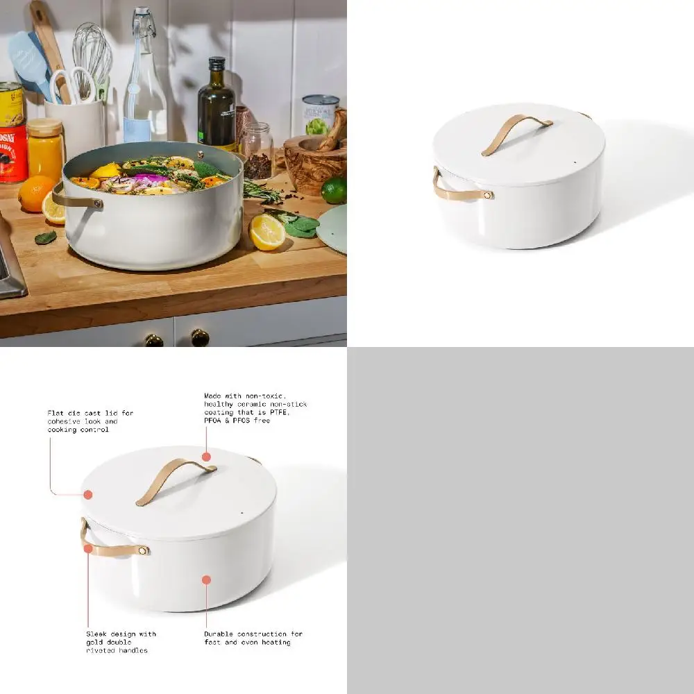 

Beautiful Perfect White Icing Drew Barrymore Stock Pot for Any Kitchen - Perfectly Invites Cooking!