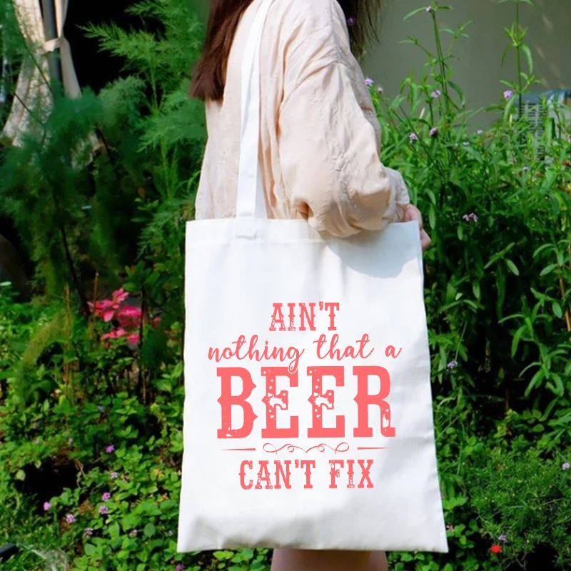 

Vintage Beer Canvas Bag Fashion Vacation Travel Shopping Bags Casual Letter Tote Bag Canvas Casual Designer Tote Bag M