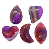 5pcs natural agate stone pendant heart shaped exquisite two color agate stone pendant jewelry making necklace bracelet charm