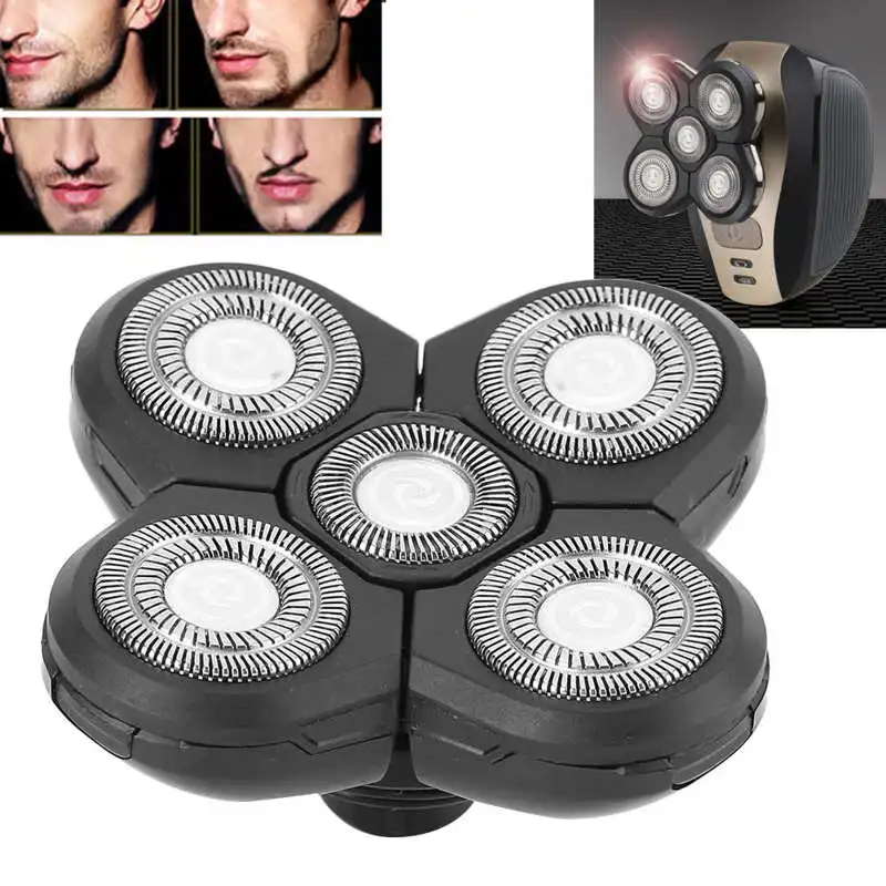 

Men Universal Electric Beard Shaver 5 Blade Rotating Head Waterproof Accessory Replacement Hair Trimmer Part