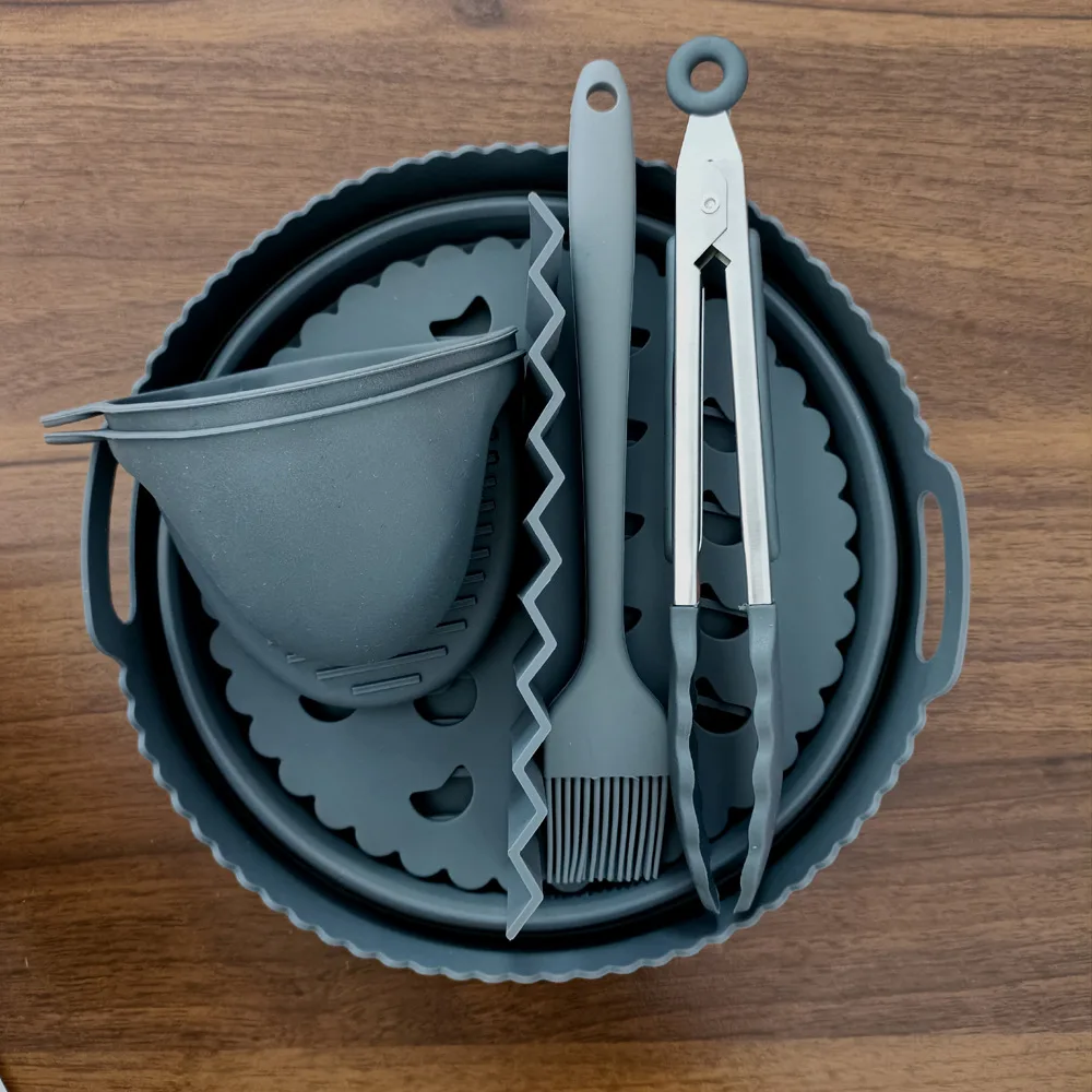 Силиконовая складная сковорода для выпечки круглая корзина поднос в духовке