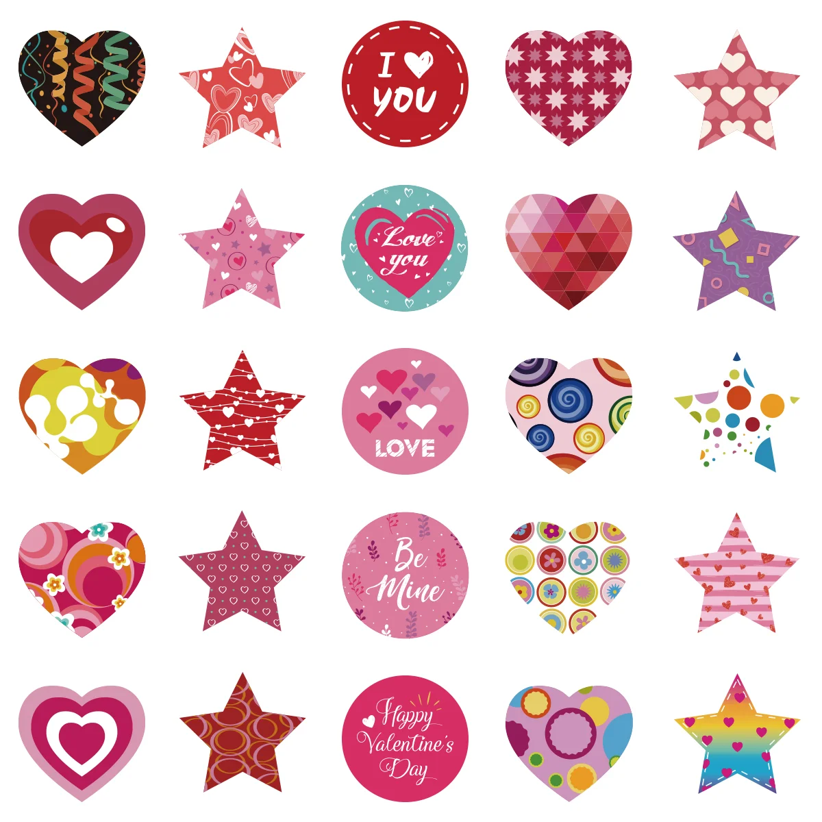 

Colored Stickers Valentine Sticker Roll Cartoon Stickers Reel Colorful Adhesive Stickers Heart Stickers Valentine's Day Stickers
