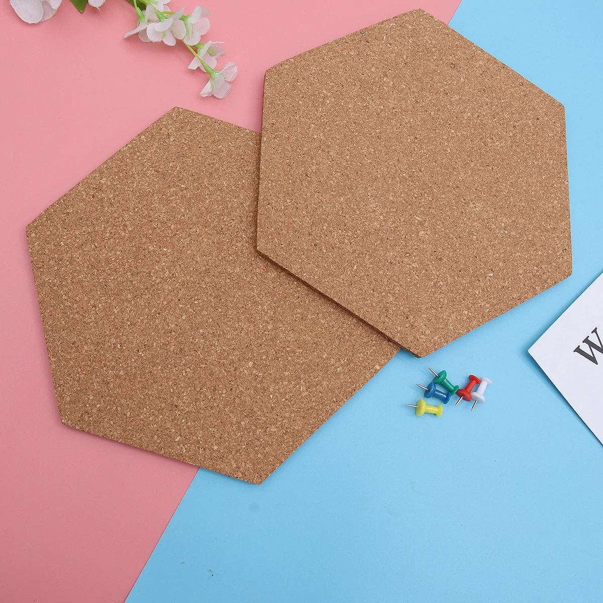 

8 PCS Photo Display Board Hexagon Bulletin Board Photo Map Pictures Display Board Cork Bulletin Board Map Push Pin Cork Brick