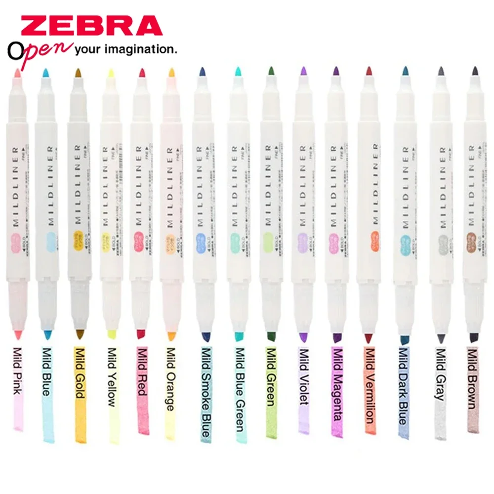 1 шт. японский ZEBRA WKT7 новый мягкий лайнер хайлайтер с двойным наконечником цветные