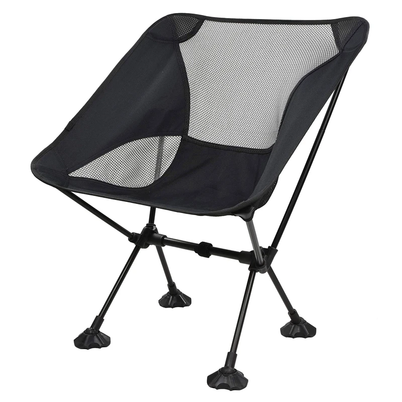 

Hot-Camping Chairs Breathable Mesh Chair with Anti-Sinking Wide Feet Compact Folding Backpacking for Outdoor Camp Picnic