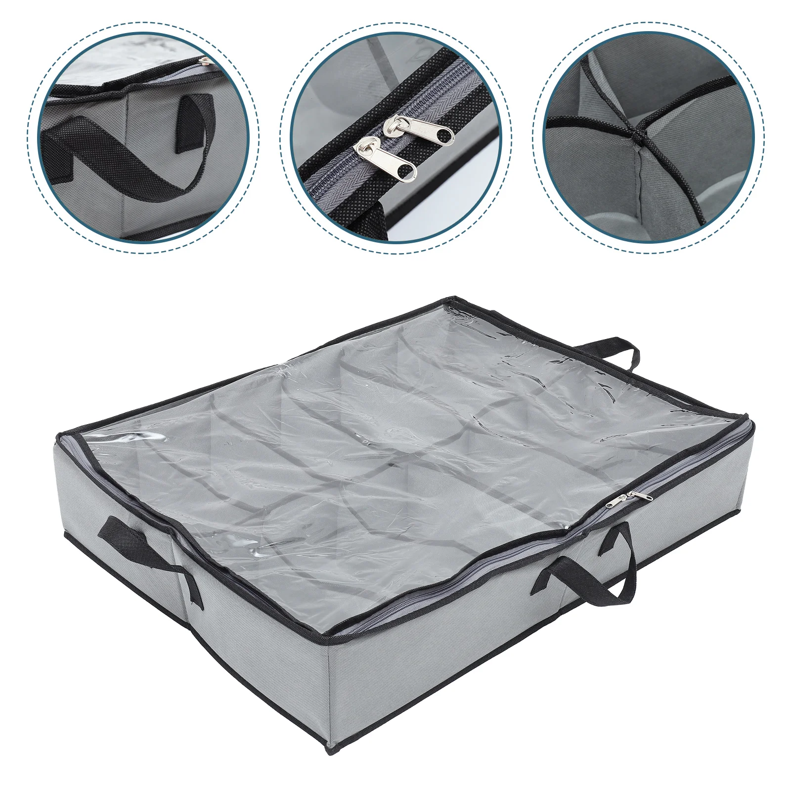 

Многоярусный контейнер для хранения с молнией и прозрачной крышкой