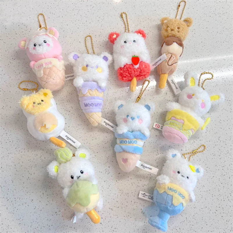 

1 шт. милый животный мороженое Медведь серии плюшевые куклы мягкие плюшевые подвески брелоки для детей сумка подарок на день рождения игруш...