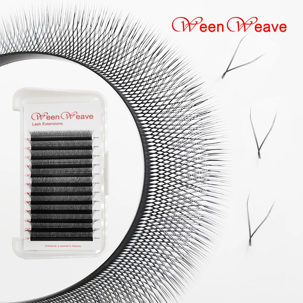 WeenWeave YY ресницы для наращивания 6 мм 7 16 Y-образные 2D 0 07 из искусственной норки C/D