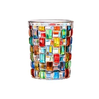 italian painted glass woven cup rainbow cup colorful water cup