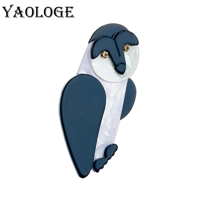 

YAOLOGE Acrylic Cartoon Black White Bird Brooches For Unisex Kids Pins Badges Accessories Lovely Christmas Gifts Jewelry Брошь