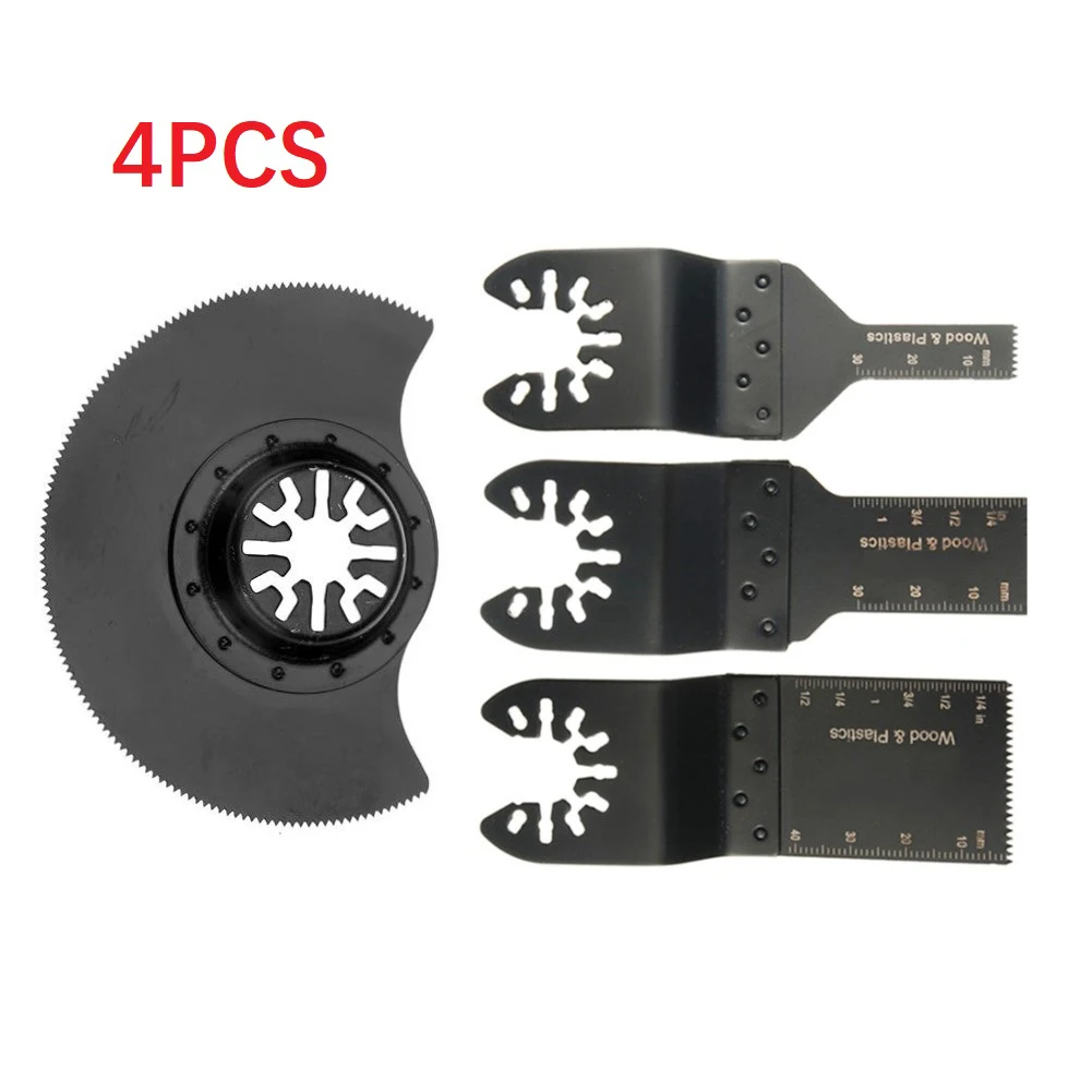 

4pcs/Set Oscillating Multi Tool Saw Blades Set High Carbon Steel Saw Blade For Renovator Power Cutting Metal Wood Opening Hole