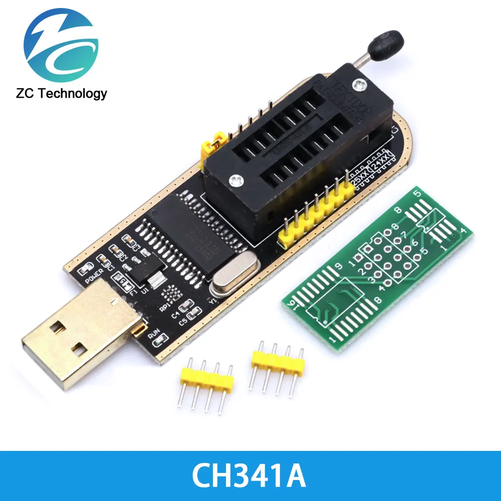 Оригинальный модуль USB программатора CH341A 24 25 серия EEPROM флеш-BIOS + зажим SOIC8 SOP8 для