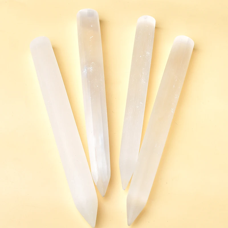 

1PC Natural Crystal Selenite Plaster Handmake Pillar Shape Crystal Raw Reiki Energy Making White Healing Stone Home Decor Gifts