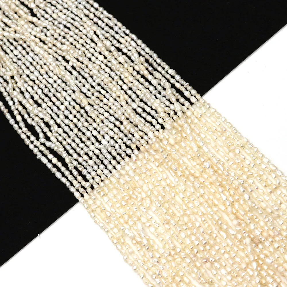 

Бусины Из Натурального пресноводного жемчуга в форме проса 1,8-3,2 мм, бутиковая нить «сделай сам», элегантное женское ожерелье, серьги, аксессуары для браслета