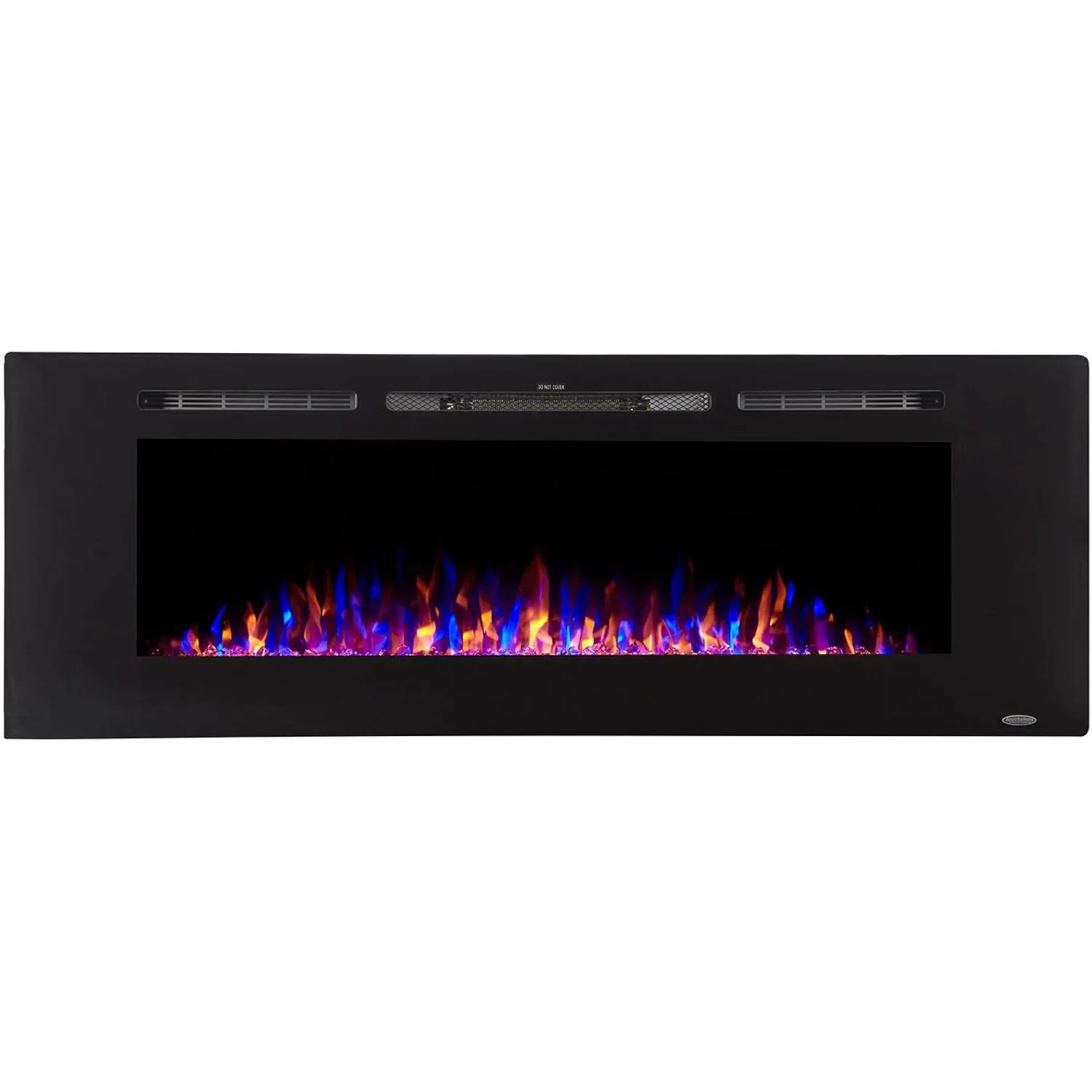 

Electric Fireplace- 60 In Wide-in Wall Recessed-30 Realistic Ember Color/Flame Options-1500W Heater w/Thermostat-Black-Log