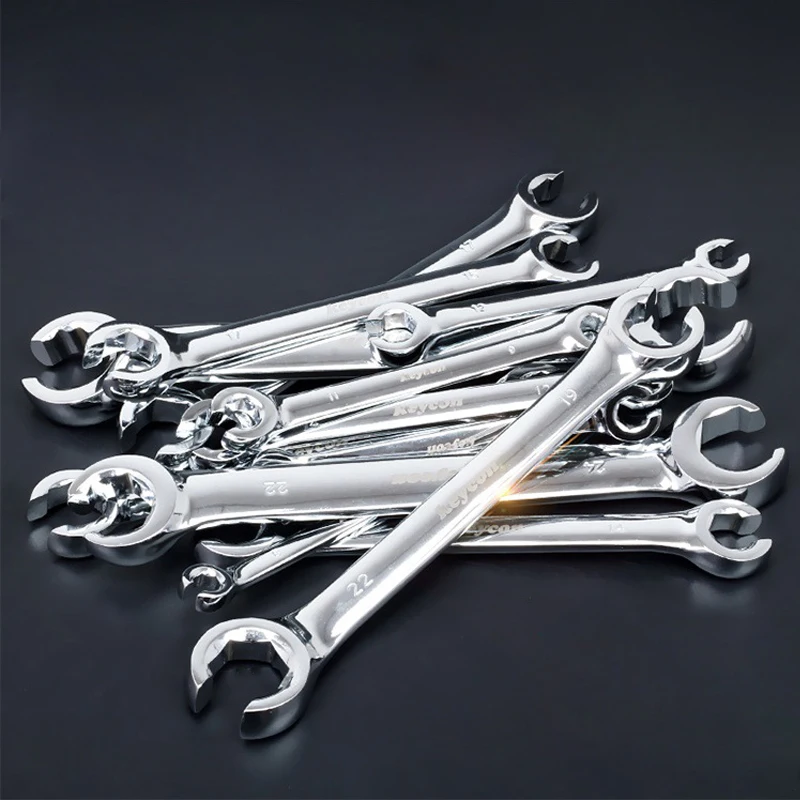 

6-27mm Double Headed Metric Open End Wrench Six Angle Special Metal Wrenches for Oil Pipe Tubing Spanner Auto Repair Tools 1pcs