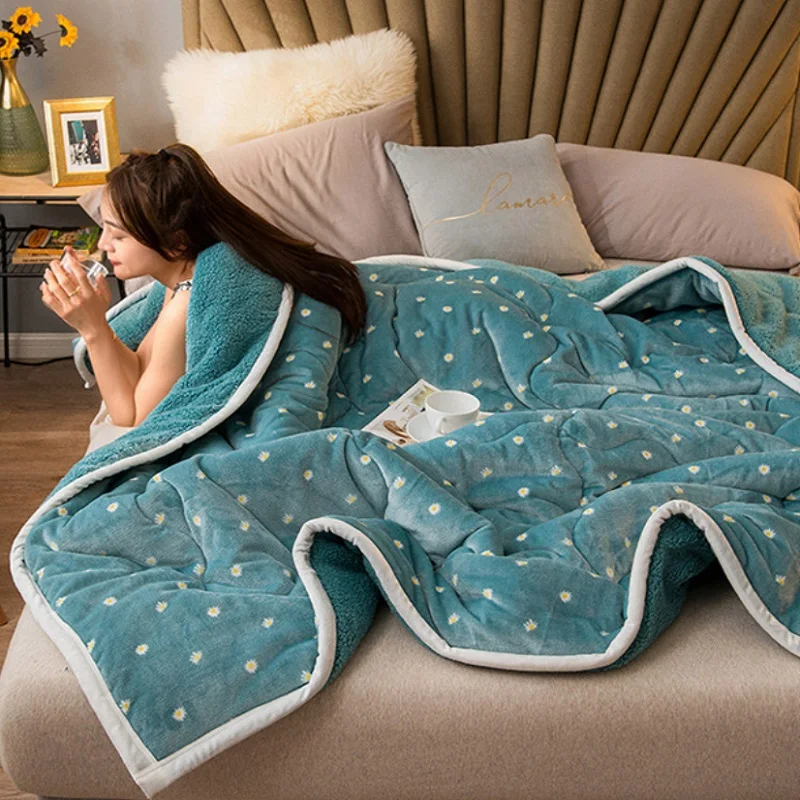 Super Soft Lamb Cashmere Blankets for Beds Quilt Winter Warm Thick Velvet Bedspread King Size Flannel Blanket Bed Sheet |