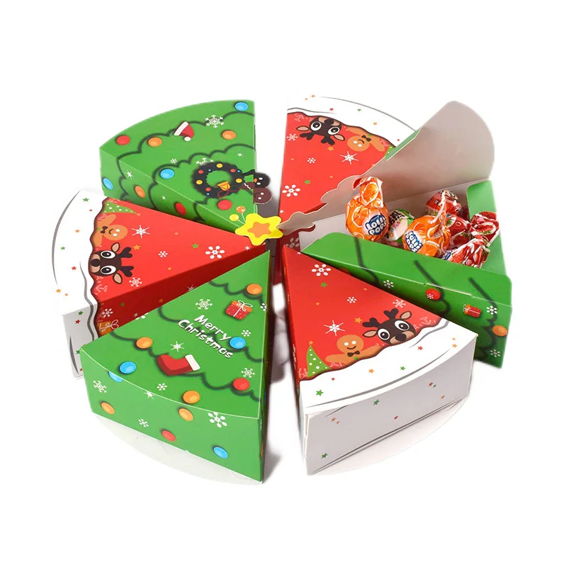 

20/30/50PCS Christmas Pyramid Candy Box for Xmas Gift Packing Kid Treat Chocolate Gift Bag Navidad Natal Noel Party Box Supplies