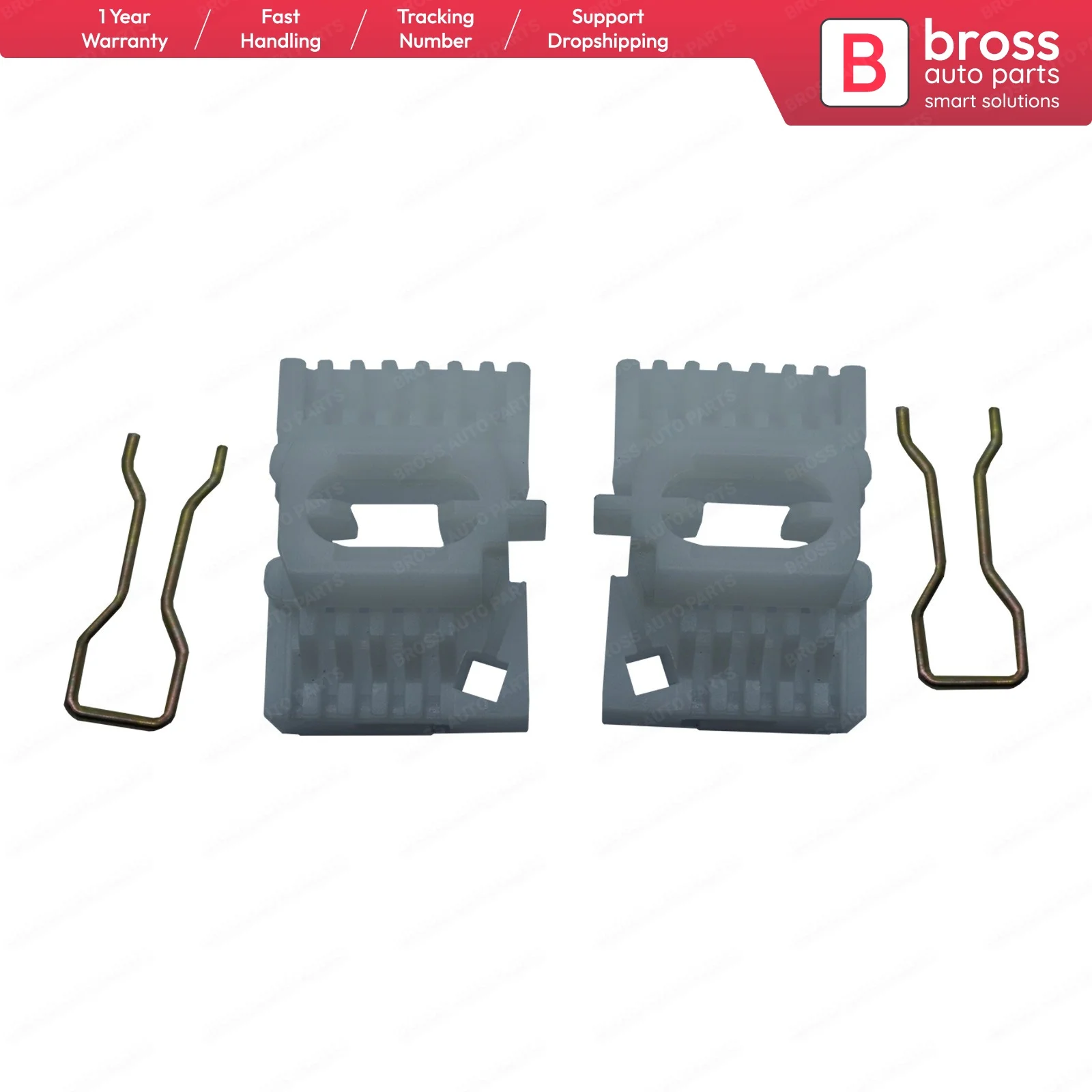 

Bross BWR746 + BWR747 2 Pieces Electrical Power Window Regulator Clips Front Left and Right Door for Chrysler Voyager 1996-2000