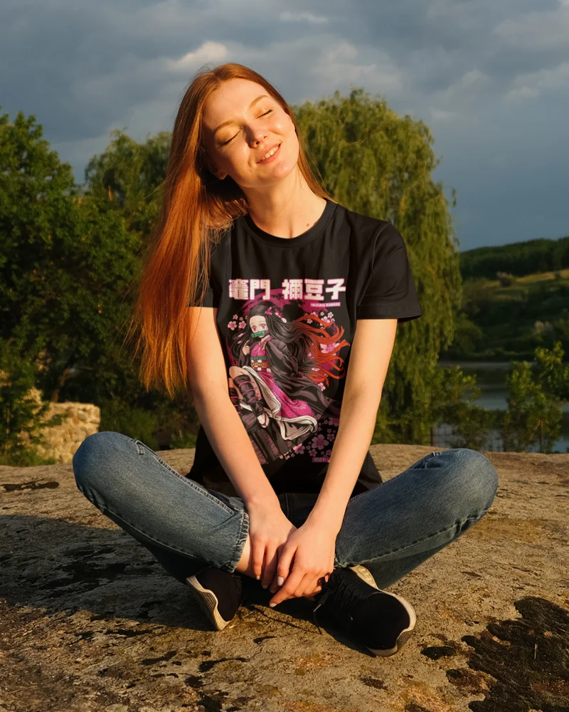 Футболка Nezuko с изображением рассекающего демонов аниме футболка Tanjiro KNY Doma Манга