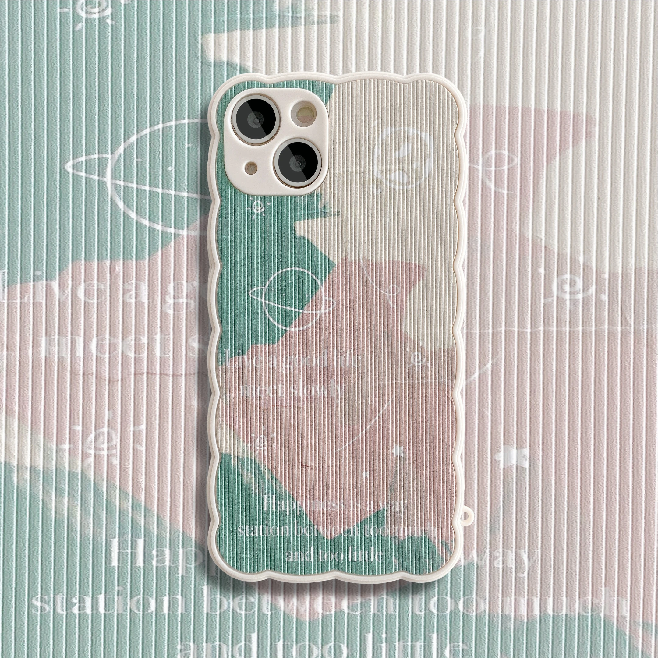 

Fun Watercolor Planet Wave Border Silicone Case for iPhone 13 12 Pro Max 11 Pro Max XR X XS Max 7 8 Plus Soft Back Cover Case