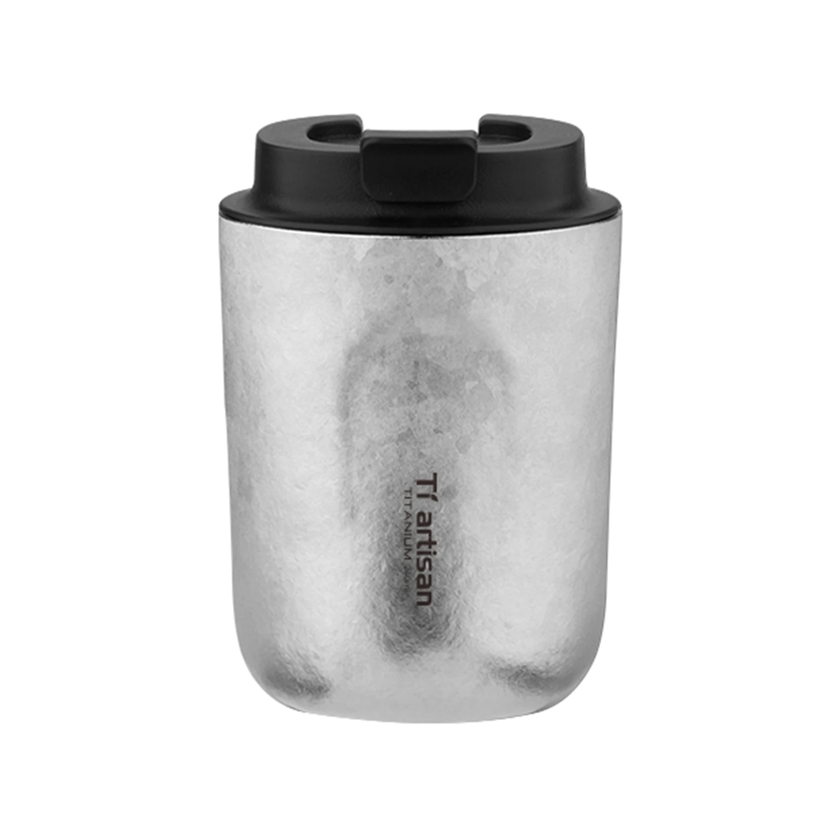 

Water Cup Coffee Mug 240ml Double Wall Silver Titanium Vacuum Insulated Washable With Flip Lid High Performance