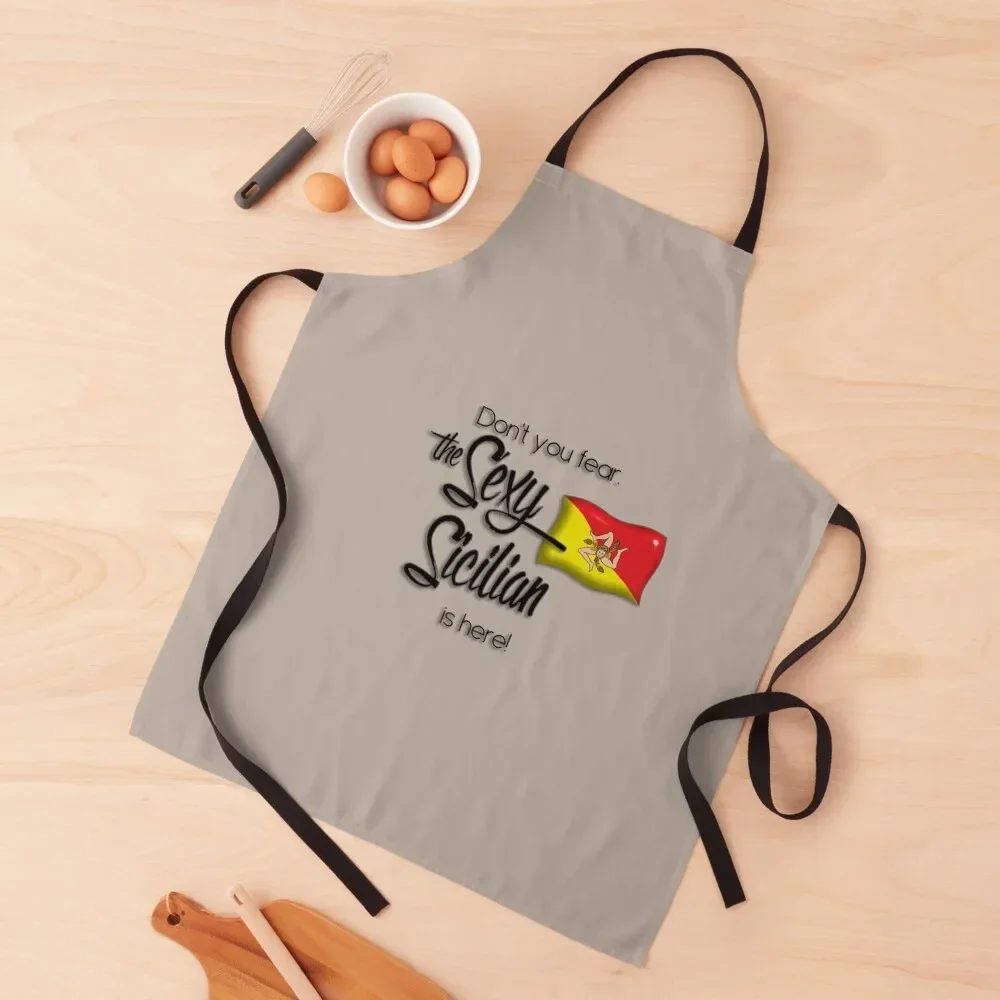 Флаг Сицилии Не ты бояться Сексуальная Сицилия здесь! Фартук Кухонный женский