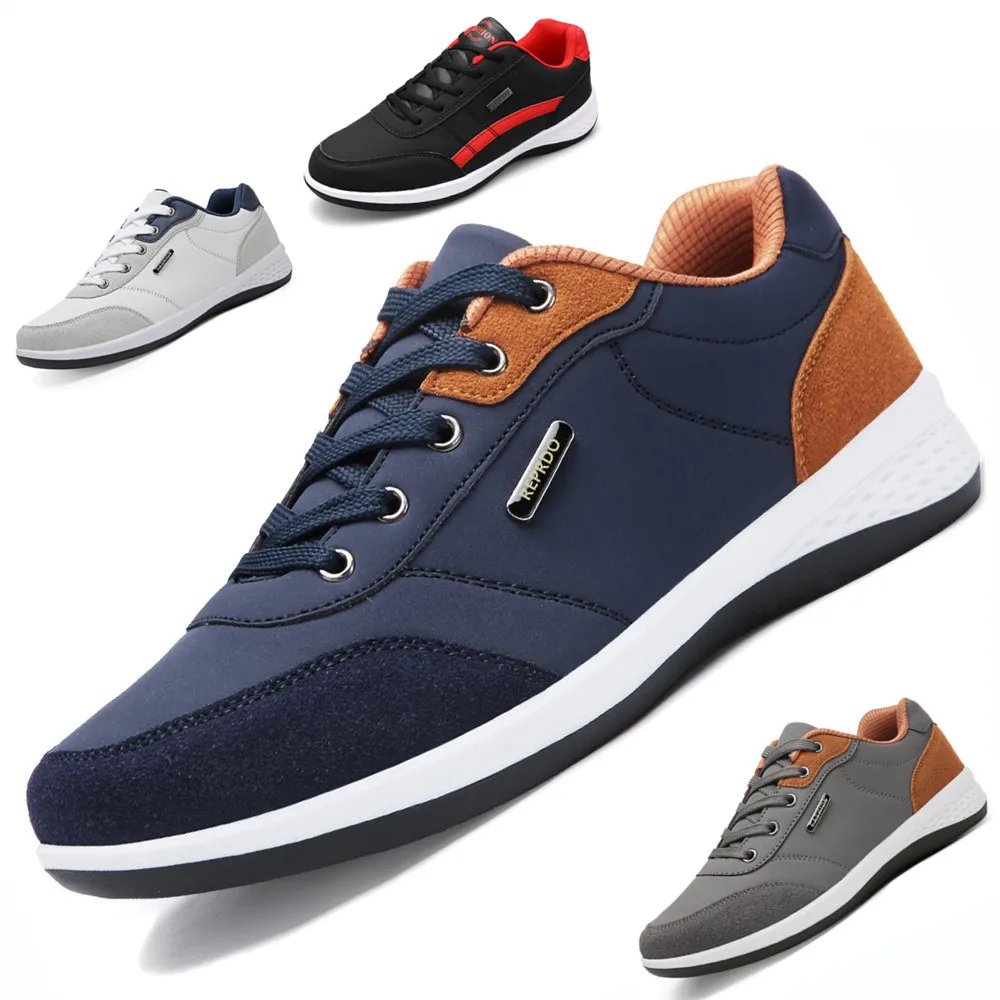 

New Men Shoes Lace-Up Sneakers Microfiber Leather Casual Shoes Tênis Masculino for Men Classic Best Sell Business Travel Shoes