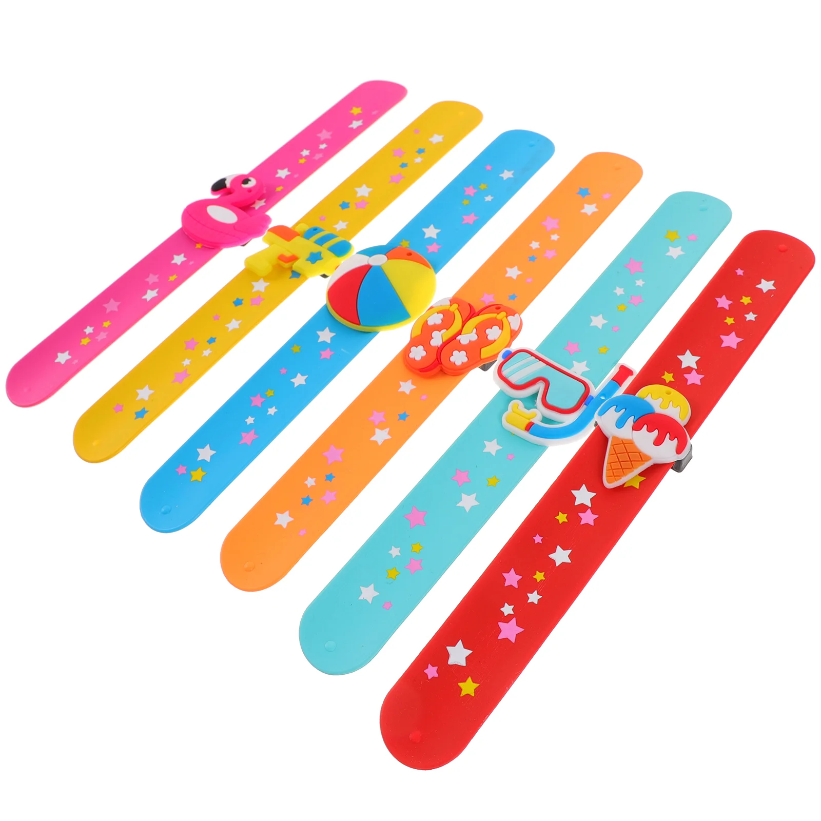 6 шт. Гавайские похлопывающие круг с гавайским принтом браслеты для вечеринок