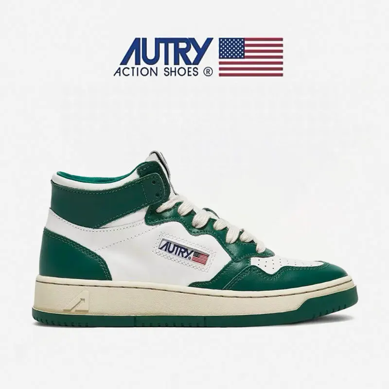 

Autry shoes women sneakers genuine leather Board Shoes dunk Round Toe Lace Up Sports Shoes