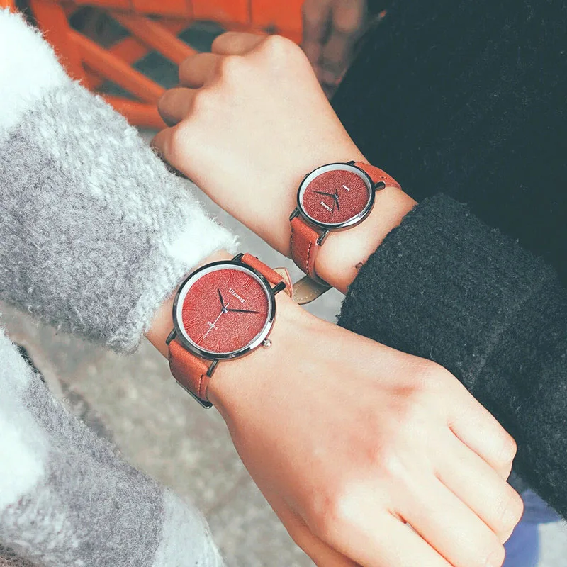 

1 Pcs Women Men Couple Wrist Quartz Watch Round Alloy Case Fashion Casual Gift New Fashion LL@17