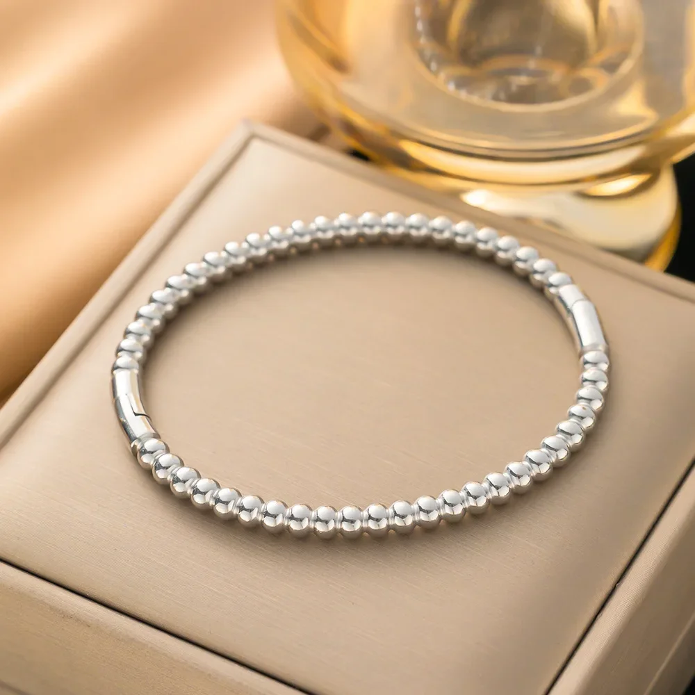 Высококачественный круглый браслет из титановой стали 2024 новый модный