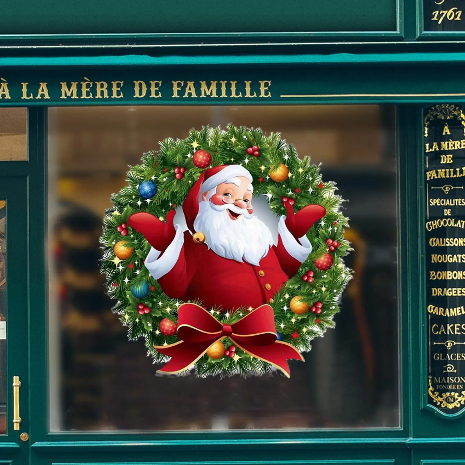 

Merry Christmas Wall Sticker Santa Claus Christmas Stickers New Home Decoration Room Window Glass Door Festival Year Wreath F3u8