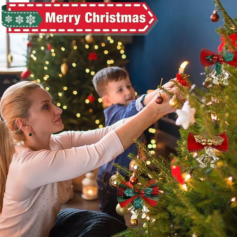 Декоративные рождественские банты с колокольчиками