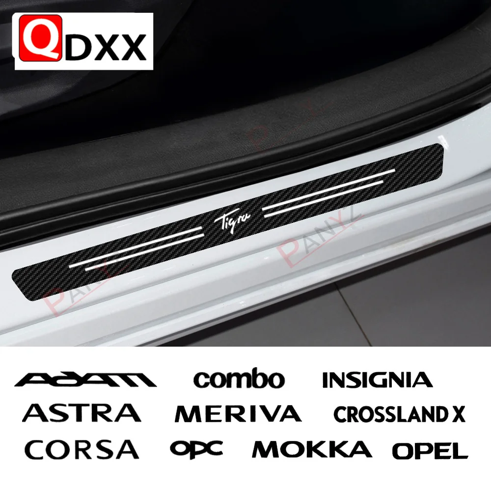 4 шт. наклейки на пороги автомобиля Opel Astra Adam Combo Corsa Crossland X Grandland модели Insignia Meriva Mokka
