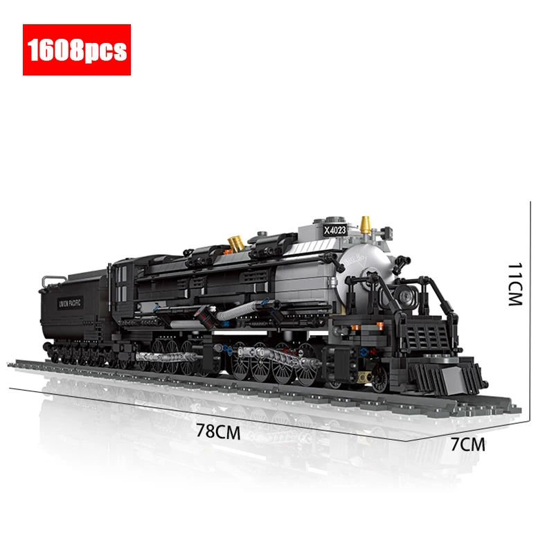 

City Steam Train BigBoy Locomotive Building Blocks Technical Rail Model Assembly Bricks DIY Gifts Toys For Kids Boys Children